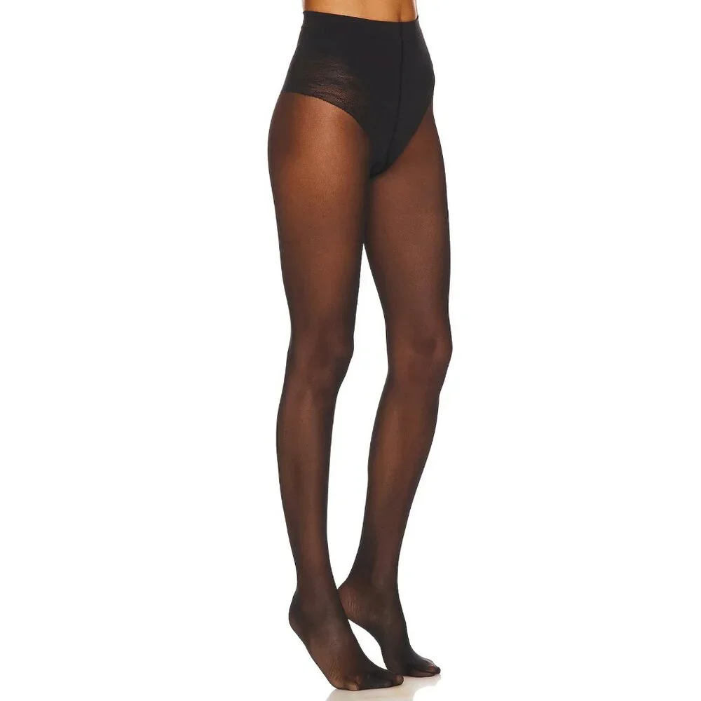 NEW Large Wolford Tummy 20 Control Top Tights in Black Stockings